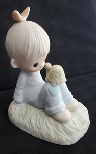 Vintage 1977 Precious Moments LOVE IS KIND E-1379/A Boy With Turtle Butterfly - Picture 1 of 4