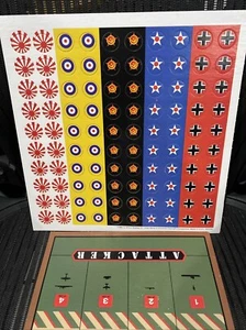 Axis & Allies Game 1984-87 UNPUNCHED Milton Bradley Nation Control Markers - Picture 1 of 5