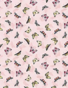 Among The Branches By Wilmington Prints - Pink Butterfly Toss #39757-353 - Picture 1 of 1