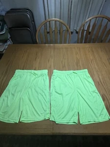 NWOT Athletic Works Kids XL(14-16) 2 Pair Green Shorts Driworks With Pockets - Picture 1 of 17