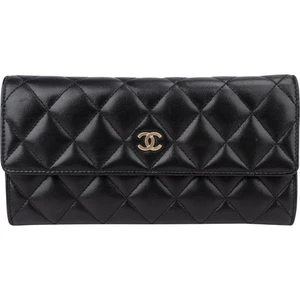 Chanel Quilted Lambskin Flap Wallet Coco CC Portemonnaie Geldbörse - Bild 1 von 7