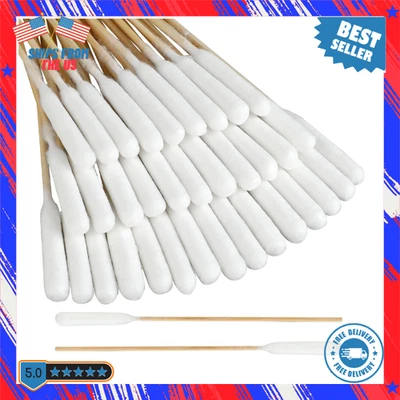 6In Long Cotton Swabs Large Cotton Buds with Wooden Handle for Dog 100Pcs Design - Image 1 of 4