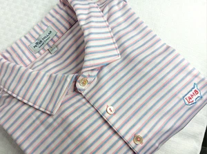 Polo de golf a rayas Tyson LAMB Peter Millar verano cómodo talla grande para hombre - Imagen 1 de 7