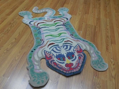 Tibetan Tiger Bengal Rug Shape Handmade Kids Boho Rug Aesthetic Rug 3x5 - Image 1 of 4