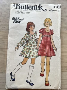 Vintage Butterick 4101 Sewing pattern - Girl’s Size 12 - Uncut and FF - 1976 - Picture 1 of 3