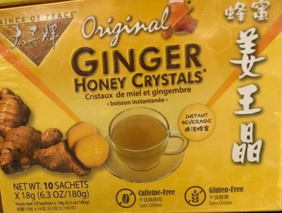 Prince of Peace 速溶蜂蜜水晶姜茶咳嗽冷药 10 件 — 第 1/2 张图片