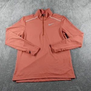 Nike Jumper Mens Medium Rust Maroon Running Gym Long Sleeve Miler - Picture 1 of 9
