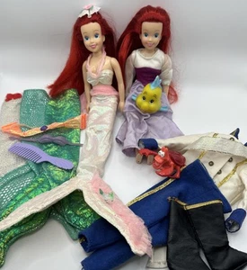 Lote Muñeca Ariel Sirenita Disney (2) + Ropa y Accesorios Vintage Años 90 - Imagen 1 de 22