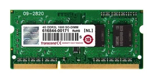 Transcend 4 GB DDR3L 1600Mhz SO-DIMM 1Rx8 512Mx8 CL11 1.35 V - Picture 1 of 1