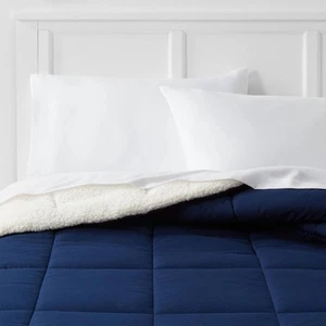 Room Essentials Faux Shearling Reversible Comforter Sherpa - Picture 1 of 20