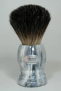 Cepillo de afeitar en GRIS MÁRMOL PELO DE SALCHICHA auténtico 20 mm HANS BAIER hecho en Alemania - Imagen 1 de 1