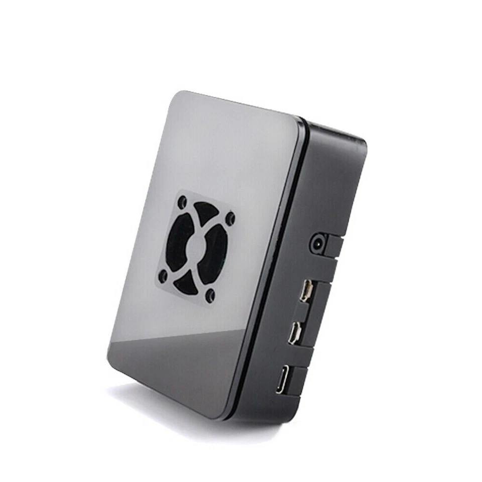 Enclosure Case Box Raspberry Pi 4 B Nero lucido + Alimentatore 5V 3.0A Usb C - Immagine 1 di 4