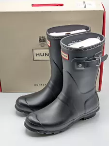 Hunter "Original Short Boot" Stivali Donna Impermeabili Pioggia e Fattoria (Nero Opaco) - Foto 1 di 13