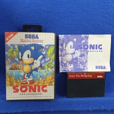 Master System SONIC THE HEDGEHOG *y Boxed & Manual PAL REGION FREE (Works in US) - Image 1 of 4
