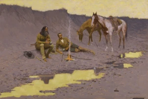 A New Year on the Cimarron | Frederic Remington | 1903 Wild West Cowboy Print - Picture 1 of 10