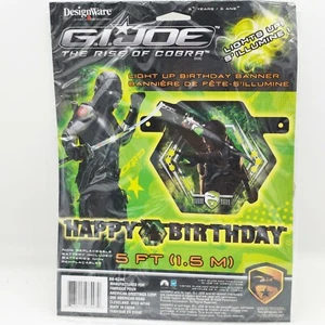 GI Joe Happy Birthday Banner 5ft The Rise of Cobra Lights Up - Picture 1 of 5