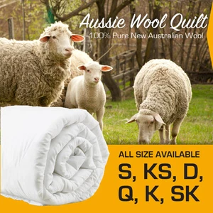 AUSTRALIAN WOOL Quilt Winter Duvet 500/700GSM Weight Luxury ALL SIZE - Picture 1 of 7