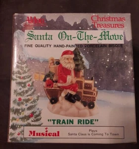 Vintage 1988 Aldon "Santa On The Move" Rotating Musical Figurine - Picture 1 of 1