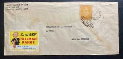 1934 Port Au Prince Haiti Airmail Cover Locally Used Hillman Range Label - Image 1 of 2
