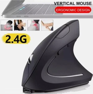 Ergonomic Mice USB Receiver Vertical Wireless Optical Mouse PC Laptop Computer - Picture 1 of 7