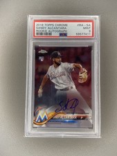 2018 Topps Chrome Sandy Alcantara RC Auto PSA 9 Mint Rookie Autograph RA-SA