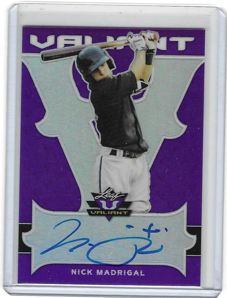 2018 Leaf Valiant NICK MADRIGAL PURPLE AUTOGRAPH AUTO! WHITE SOX! /15 - Image 1 of 1