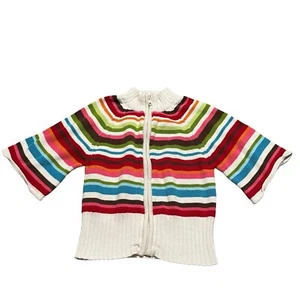 Gymboree Striped Knit Full Zip Cardigan Sweater 2013 Multicolor Youth Size 5-6 S - Picture 1 of 8