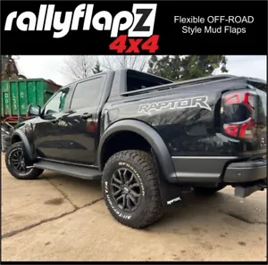 Extra Wide Mud Flaps To fit FORD RANGER RAPTOR (2023+) 4mm Matt-Black RAP-W - Picture 1 of 5