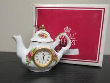 Royal Albert Old Country Roses Teapot Clock New in Box Needs Battery Dated 1998