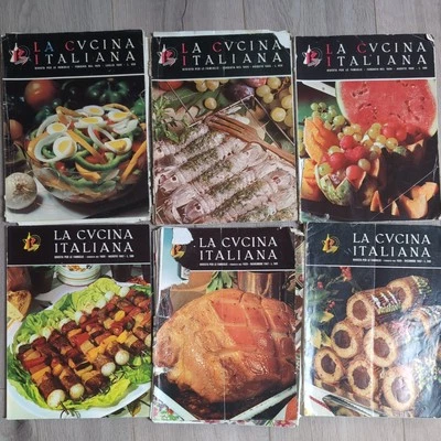 VINTAGE La Cucina Italiana Magazine LOT (x8) 1964 to 1977 – Retro Italian Cooker - Image 1 of 2