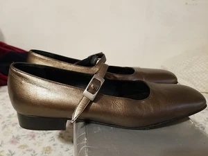 STEFANO MARAOLA BRONZE LEDER MARYJANES FLATS MADE IN ITALY GRÖSSE 6,5 / EU 36,5 - Bild 1 von 7