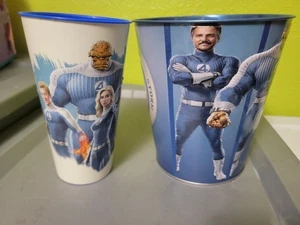 Cinemark 2025 Marvel Fantastic Four 4 Plastic Cup And Tin Popcorn Bucket - Picture 1 of 4