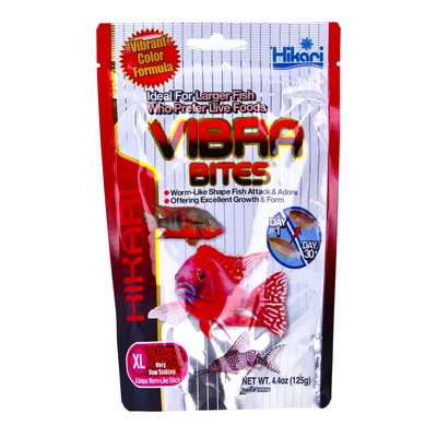Hikari Vibra Bites XL 125g Life-Like Worm Fish Food Tropical Discus Aquarium