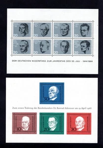 Germany 1964-68 set of 2 blocks of stamps Mi#3-4 MNH CV=13.2$ - Picture 1 of 2