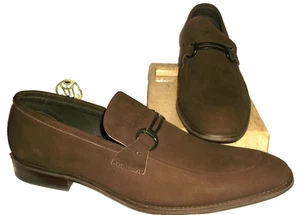 Marc Joseph New York Men Brown Nubuck Leather Gold Collection Buckle Loafer 13 M - Picture 1 of 5