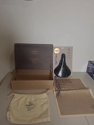 Brooks England B17 Carved Imperial Black Laced Leather Bike Saddle New Open Box - Image 1 of 4