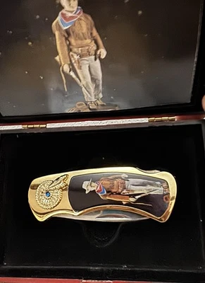 Cuchillo coleccionable John Wayne estuche cuchillos hojas de acero inoxidable Foto 1 de 4