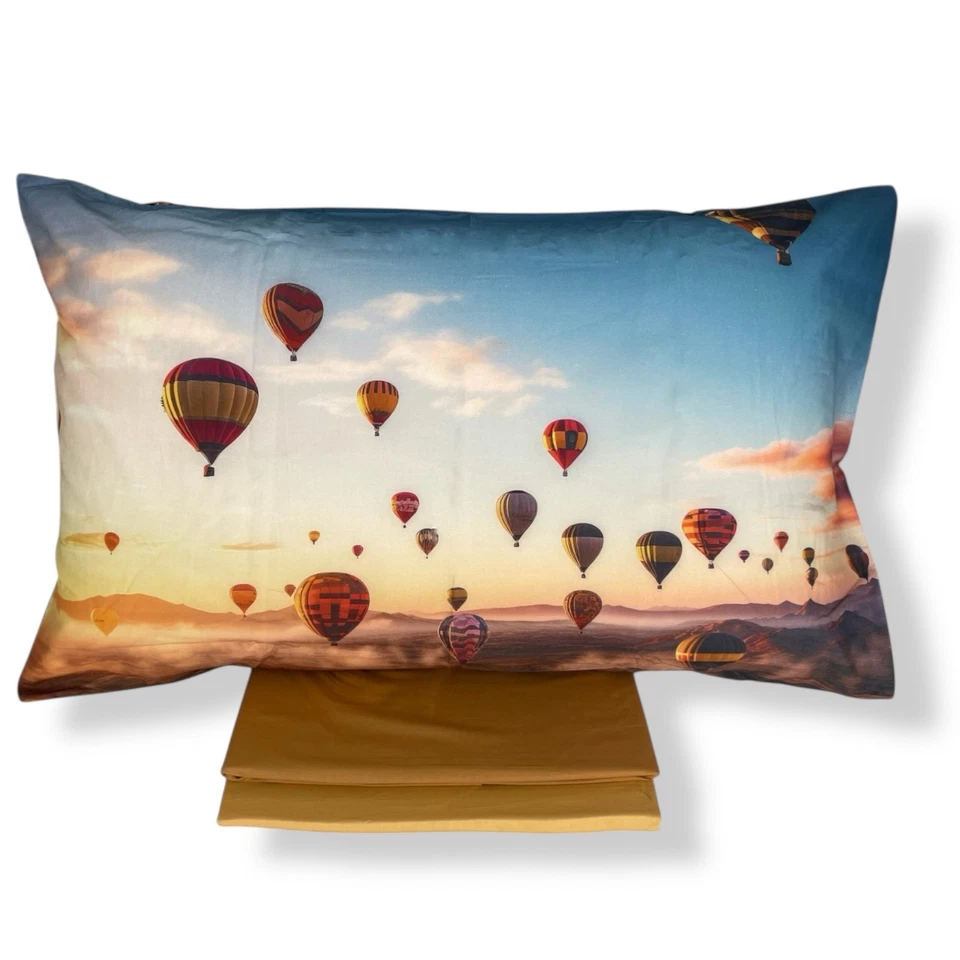 Completo Lenzuola Una Piazza e Mezza di Caleffi in Cotone Art. Mongolfiere - Immagine 1 di 4