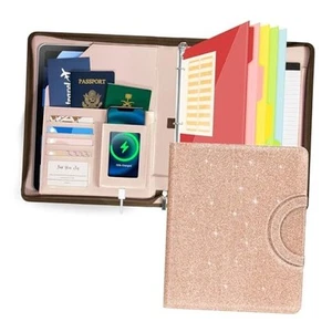 Trapper Keeper Binder Leather Business Portfolio Organizer with Zipper, - Picture 1 of 7