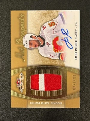 Emile Porier 2015-16 Fleer Showcase Prospect Rookie Auto Relic /499 Flames - Image 1 of 2