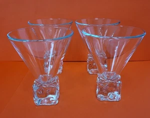 4 Vintage DiSaronno Melting Ice Cube Base Martini Cocktail Glasses 4.75" - Picture 1 of 4