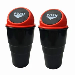 Car Trash Can with Lid Automotive Cup Holder Mini Vehicle Garbage Can Trash B... - Picture 1 of 7