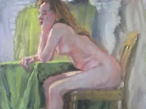 Seated Nude with Red Hair- original art oil painting by TX artist Melissa Grimes - Picture 1 of 1
