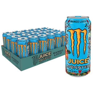 Monster Energy Mango Loco Con Tropicale Mango Succo 500ml 24er Pacchetto - Foto 1 di 1