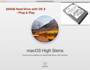 APPLE OS X HIGH SIERRA 10.13.6 MACBOOK PRO MAC 250GB SATA 2.5" HARD DISK DRIVE