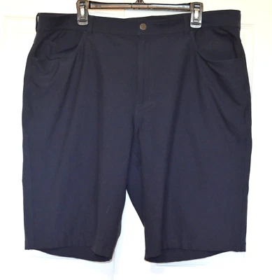 Dunning 高尔夫斜纹短裤男式 40 海军蓝性能平前弹力 — 第 1/4 张图片