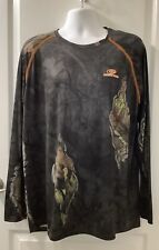Mossy Oak Shirt Mens Large 42/44 Stretch Insect Repellent Hunting Camo Outdoor