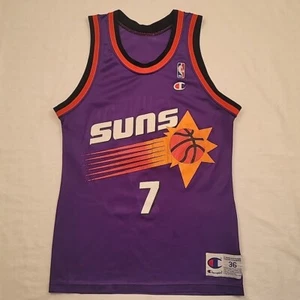Kevin Johnson #7 Champion Basketball Jersey Phoenix Suns Sz 36 Purple NBA Vtg - Picture 1 of 9