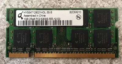 HYS64T128021HDL-3S-B GENUINE QUIMONDA LAPTOP MEMORY 1GB PC2-5300S - Image 1 of 2