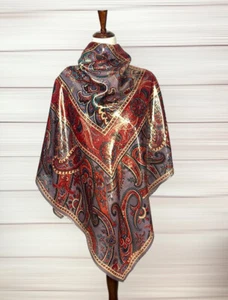 Square Scarf By Oscar De La Renta for Accessory Street Vintage Shiny Rayon Blend - Picture 1 of 12